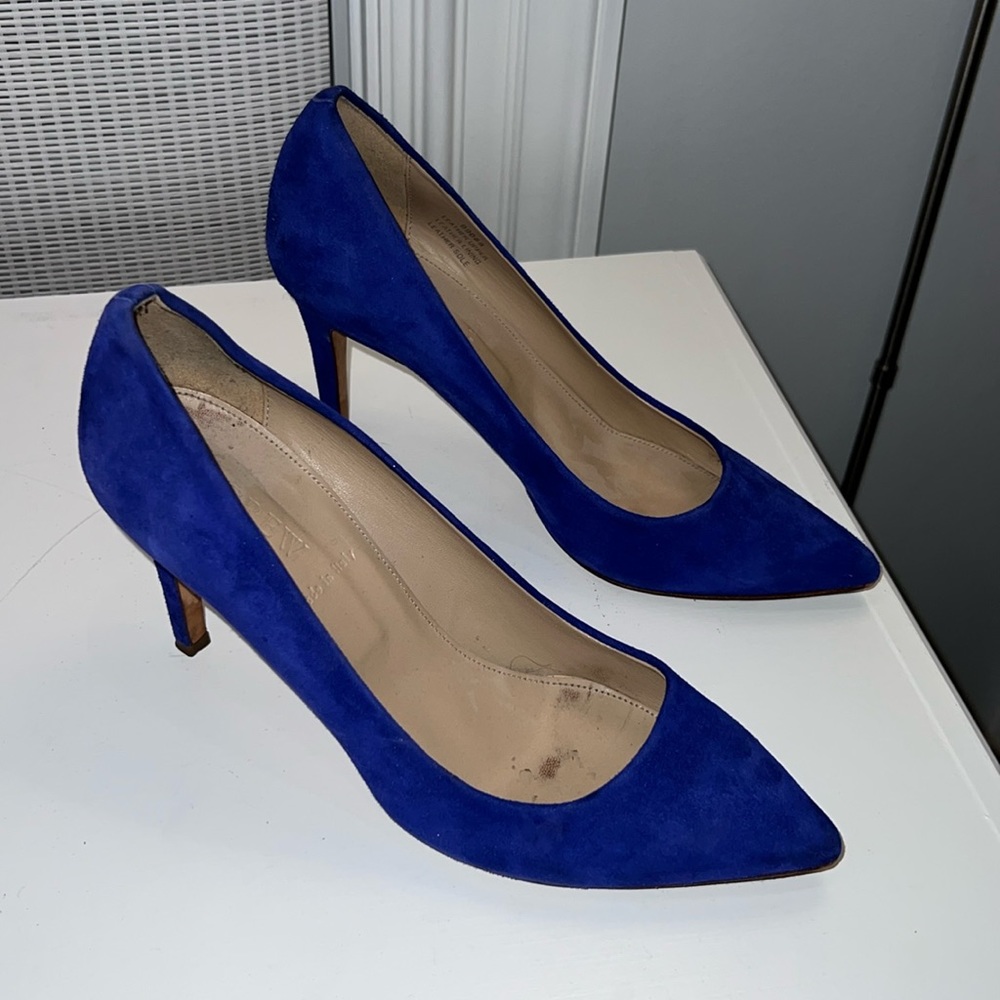 Jcrew Royal Blue Suede Pumps EUC